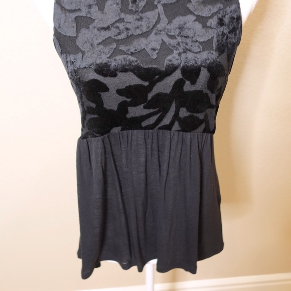 NEW Lucky Brand Black Burnout Velvet Tank Top Size S - Picture 4 of 13